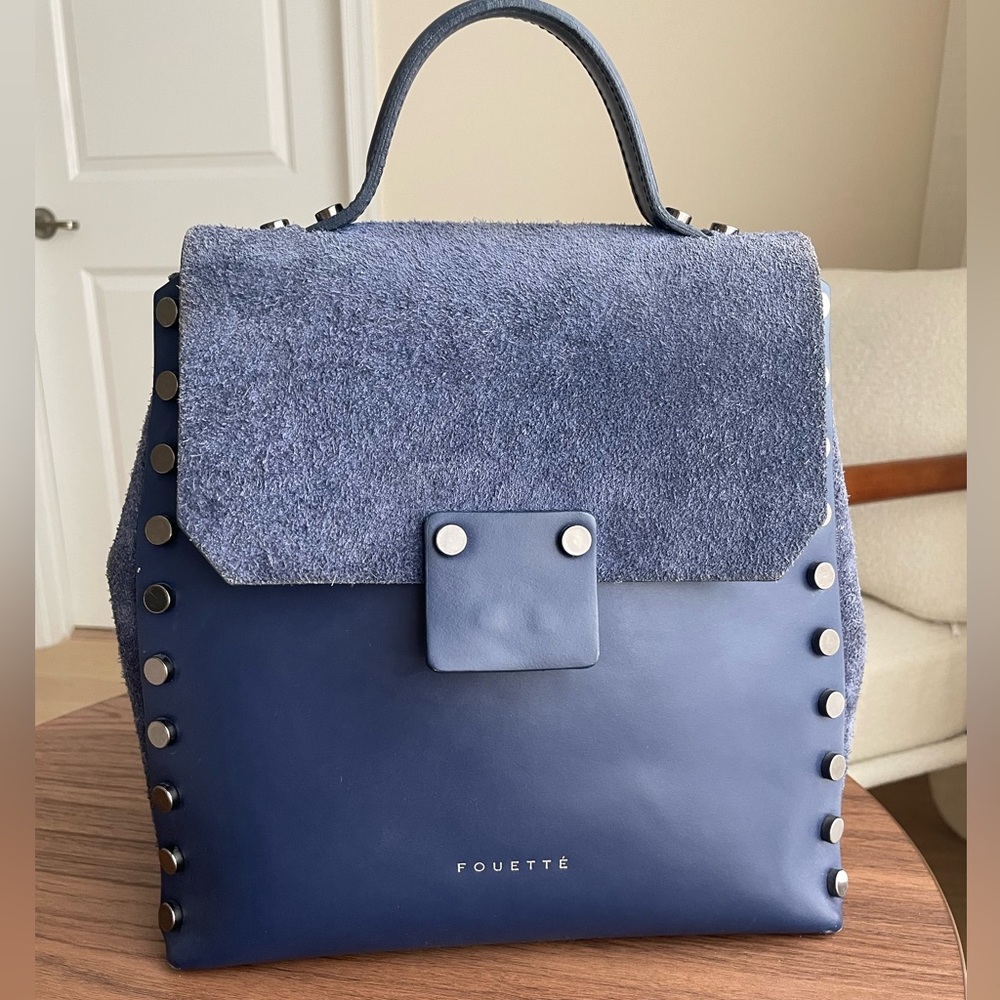 Blue Leather Women's Bag/Backpack